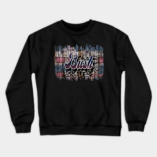 Retro Bush Pattern 80s 90s Birthday Style 70s 80s Crewneck Sweatshirt